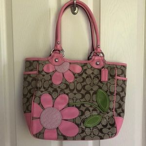 coach leather flower bag